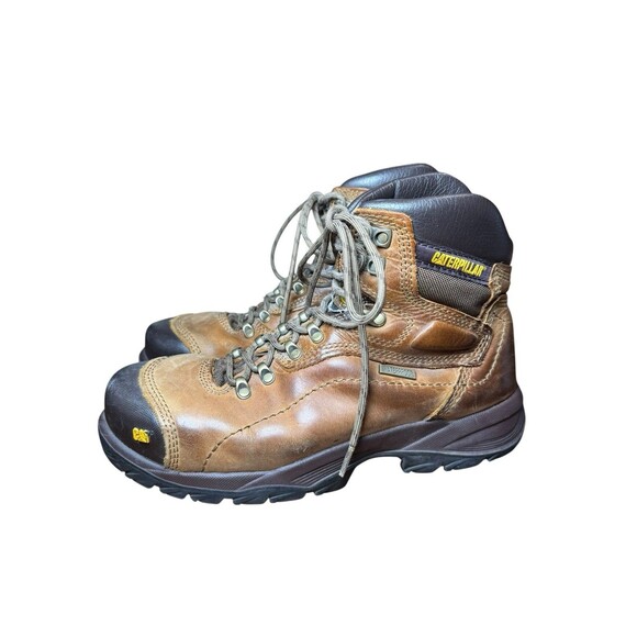 Caterpillar CAT Diagnostic Hi Steel Toe Boots Waterproof Dark Beige Mens Sz 9.5
